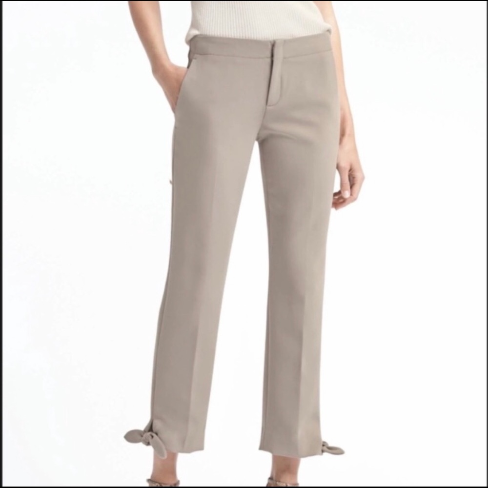 Banana Republic Khaki Avery Tie Hem Pant